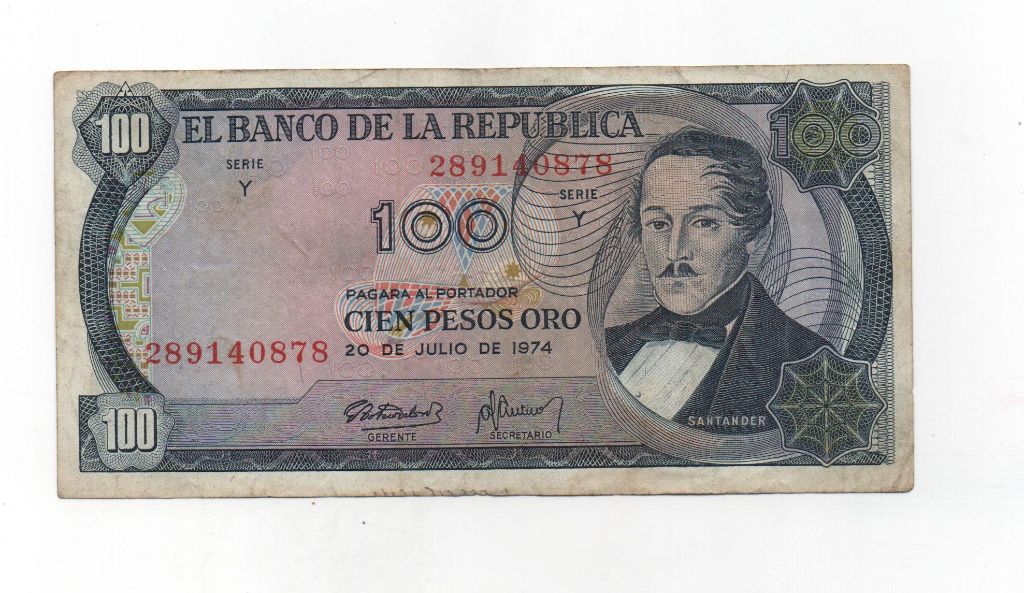 COLOMBIA DEL AÑO 1974 DE 100 PESOS